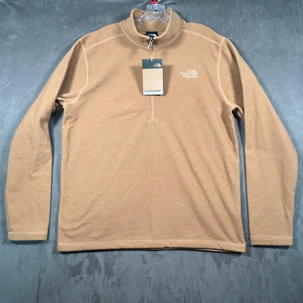 The North Face Mens Textured Cap Rock 1/4 Zip Fleece Almond Butter NF0A3YR1 L